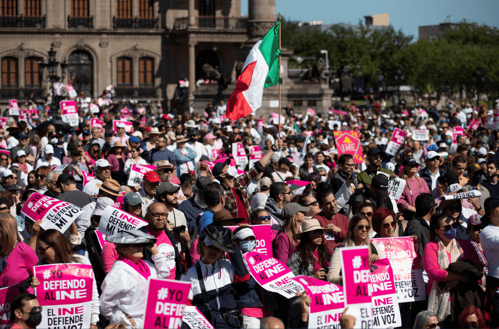 Marcha en defensa del INE · Veracruz, 2023